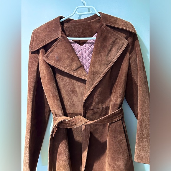 1970s Suede Wrap Coat - Picture 3 of 10